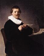 REMBRANDT Harmenszoon van Rijn Portrait of a man trimming his quill (mk33) painting